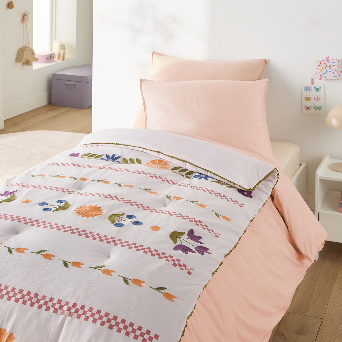 LA REDOUTE INTERIEURS Gewatteerde kinderdekbed, met bloemmotief, Papilio