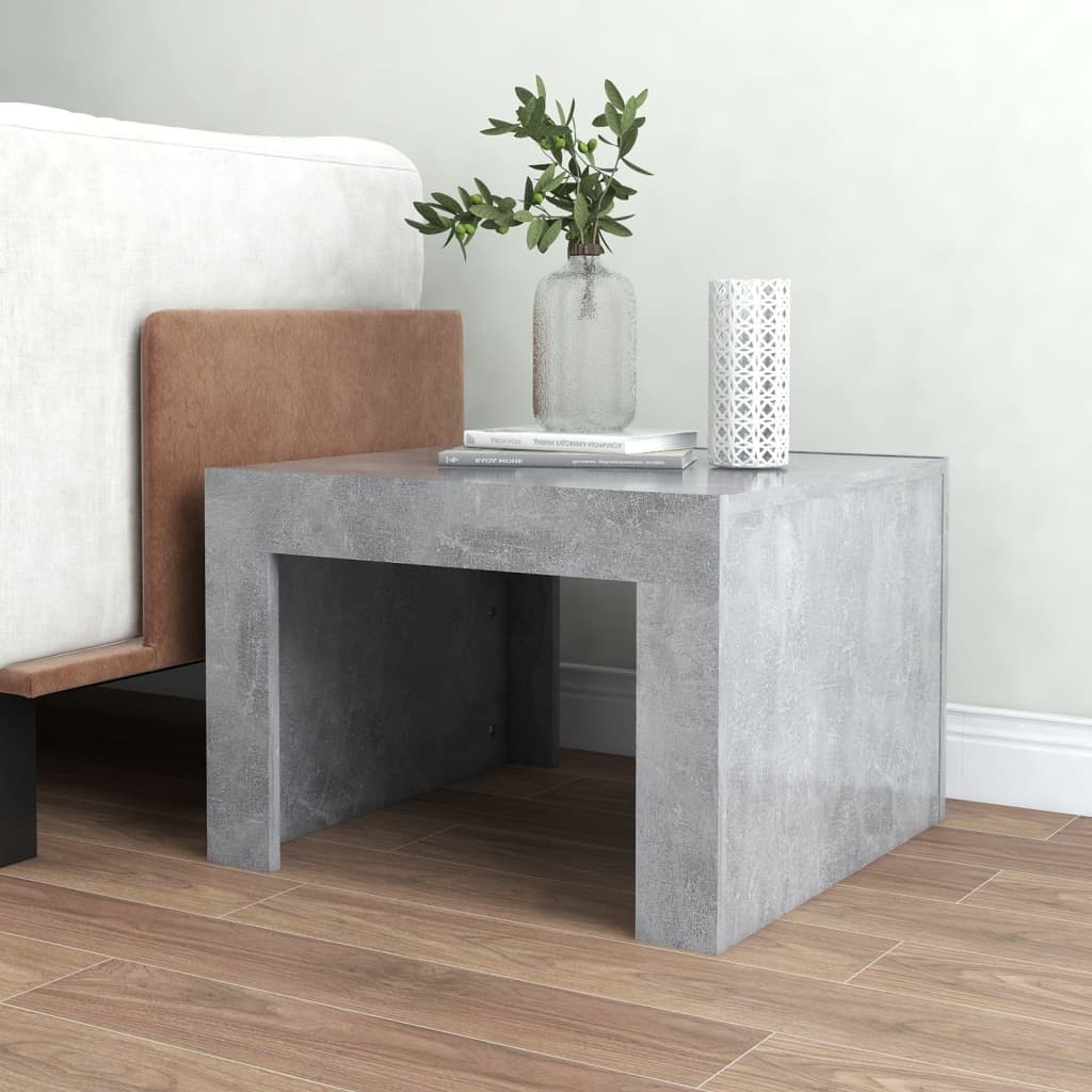 vidaXL Salontafel 50x50x35 cm bewerkt hout betongrijs