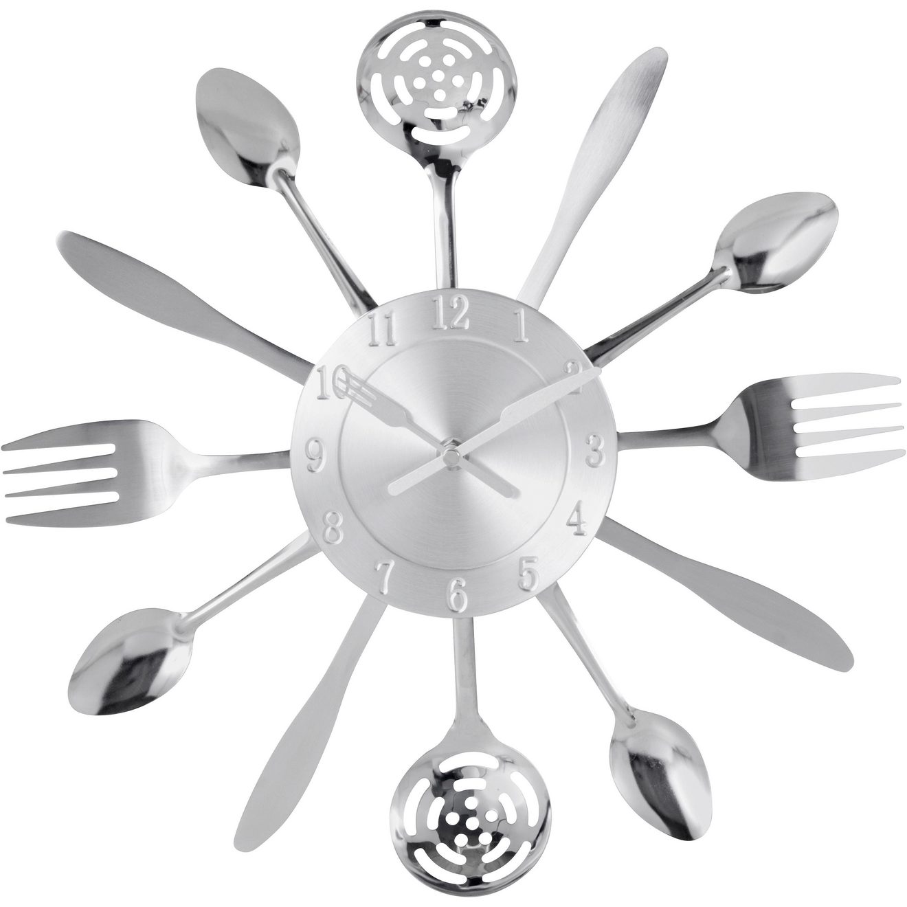 My home Wandklok Cutlery Keukenklok, XXL, rond, ø 38 cm, van metaal, bestek (1-delig)