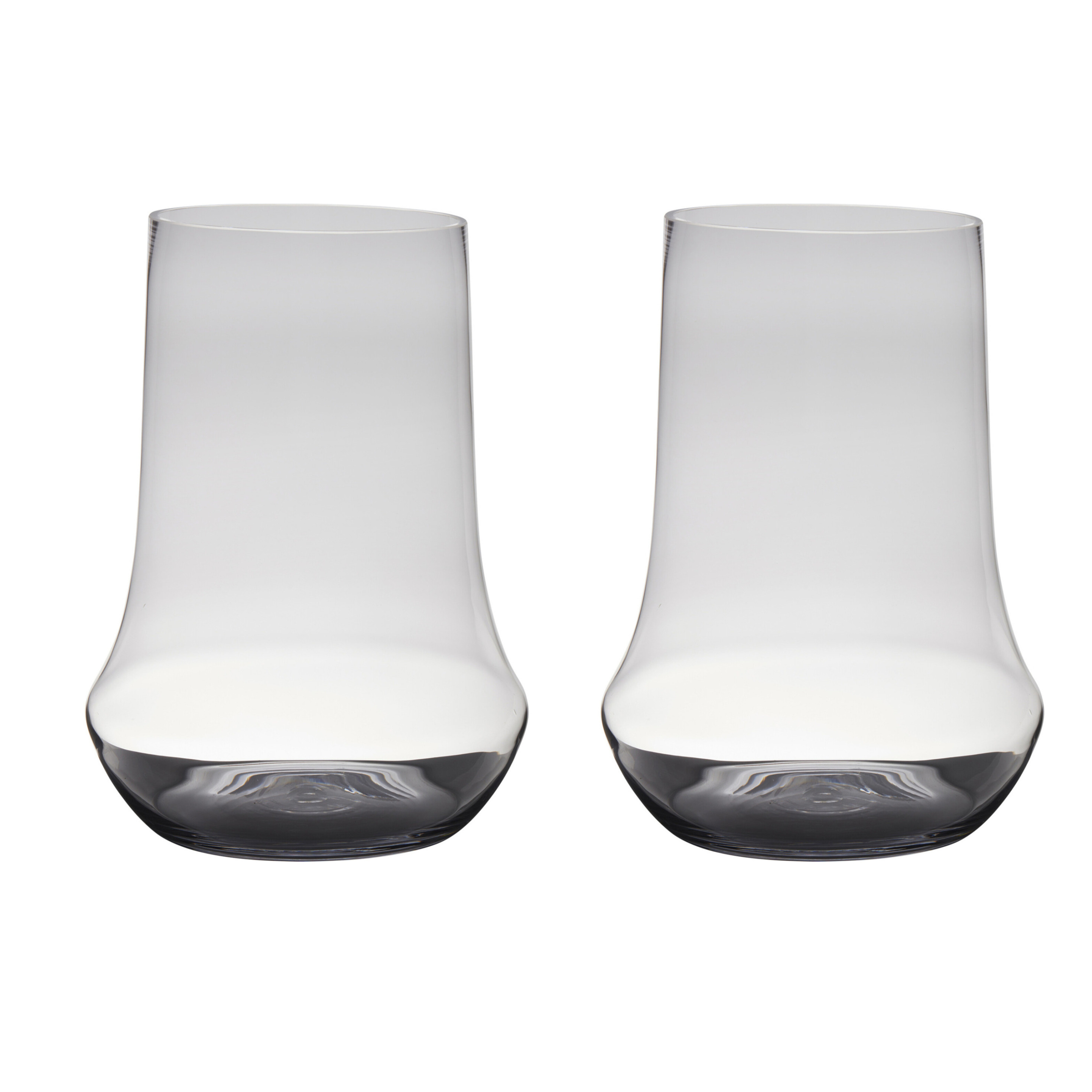 Merkloos Grote vaas - Set van 2x stuks - transparant - 45 x 33 cm - glas - bloemenvaas -