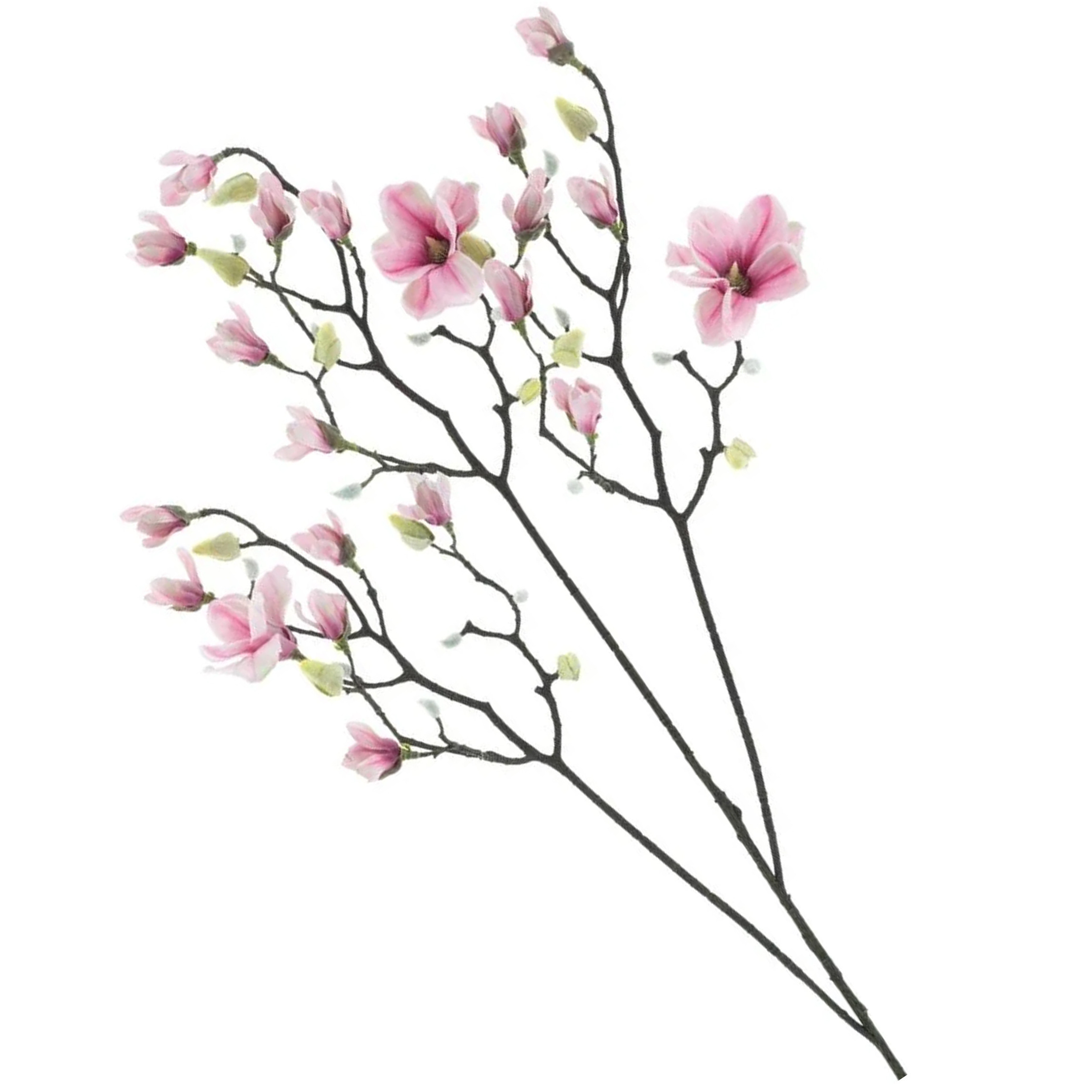 Bellatio Design Kunstbloem Magnolia tak Osaka - 123 cm - roze - Kunst zijdebloemen -