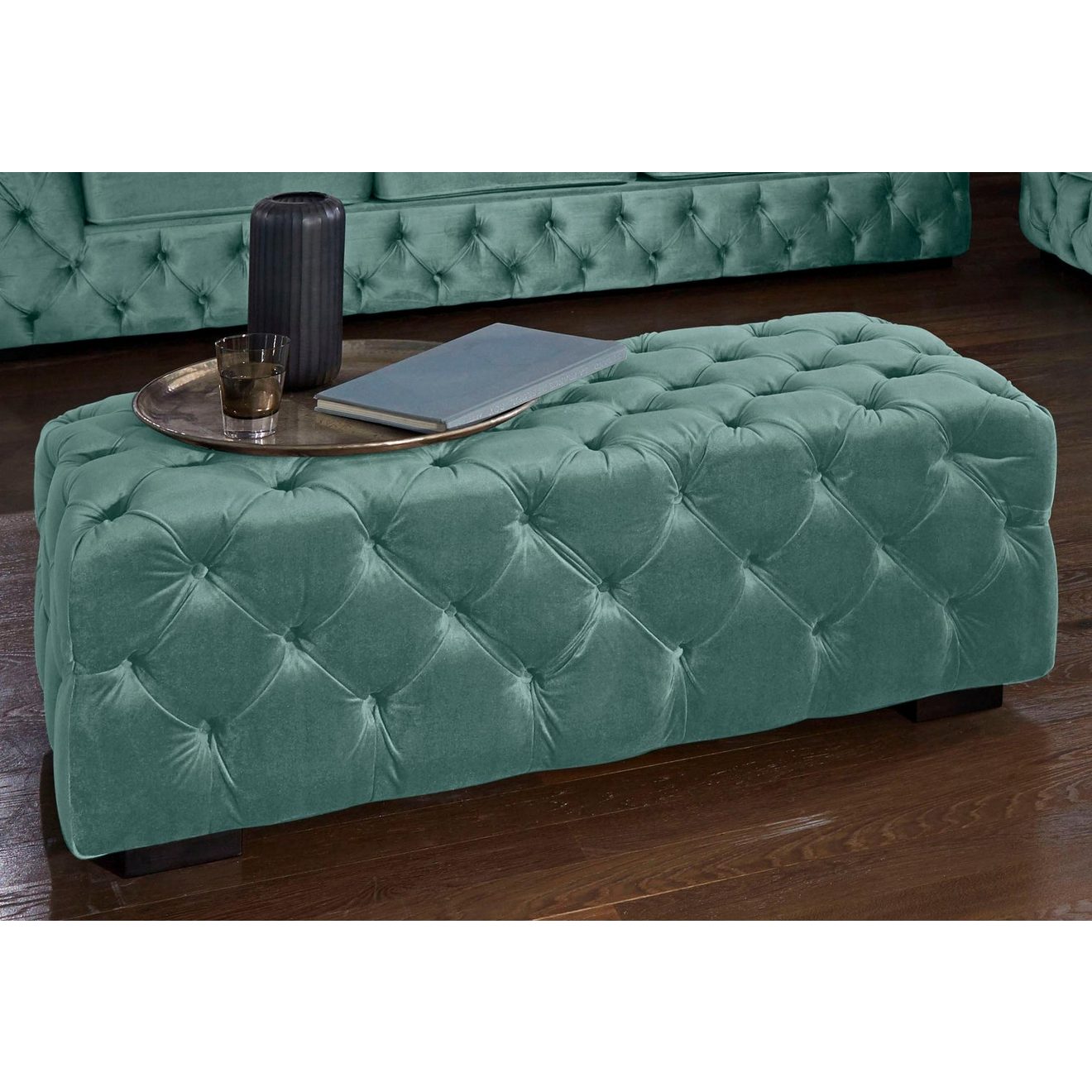Guido Maria Kretschmer Home&Living Hocker Kalina met klassieke chesterfield-capitonnage