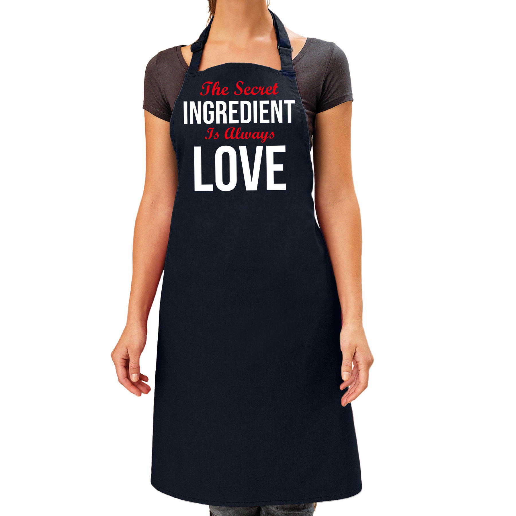 Bellatio Decorations The secret ingredient cadeau katoenen schort navy dames -