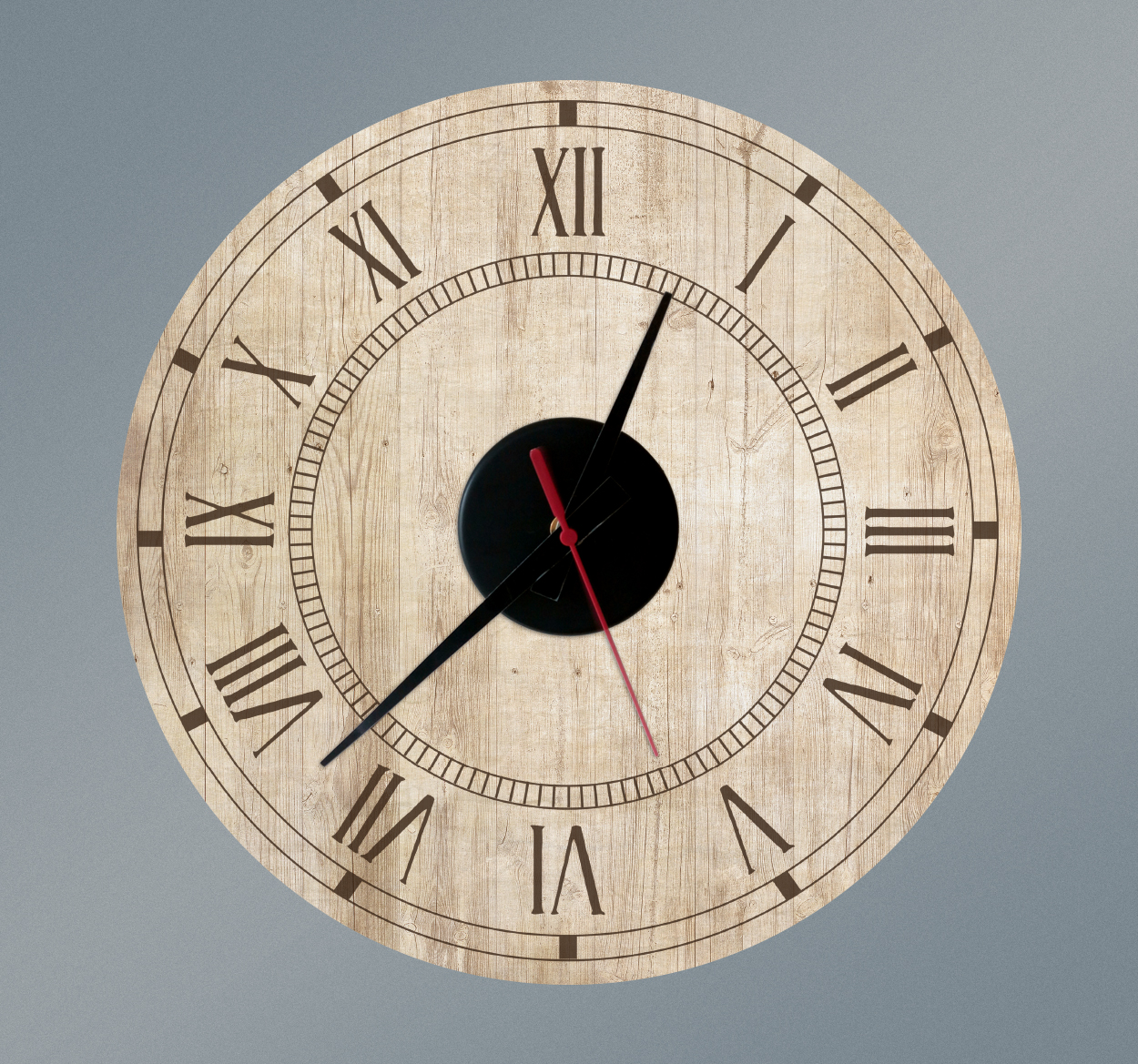 Tenstickers Klok sticker vintage hout