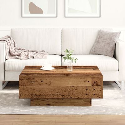 VidaXL Salontafel Oud Hout 80x80x31 cm Gelaagd Hout