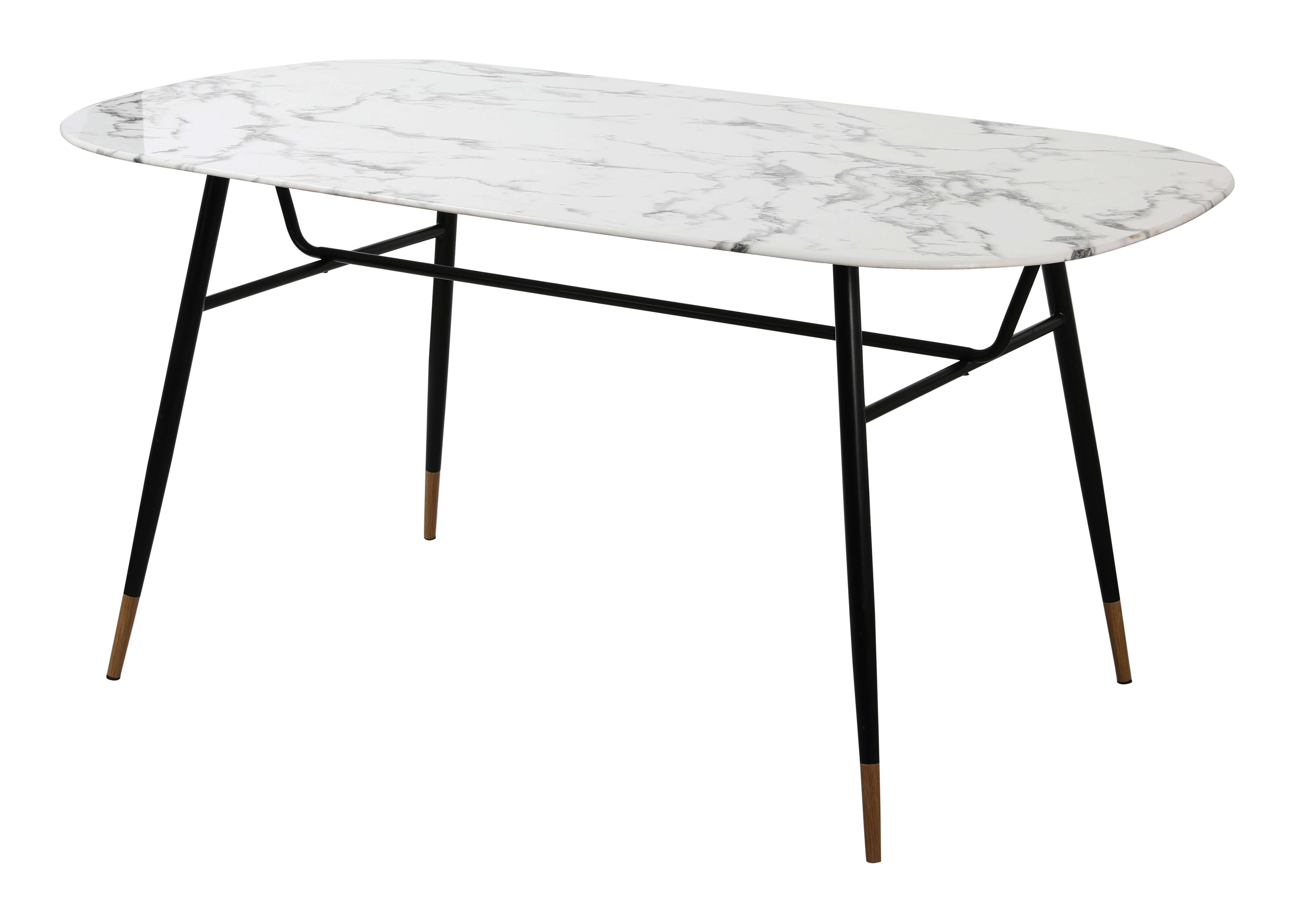 Artistiq Living Artistiq Eettafel Steffani Deens Ovaal, Marmerlook, 160 x 90cm - Wit