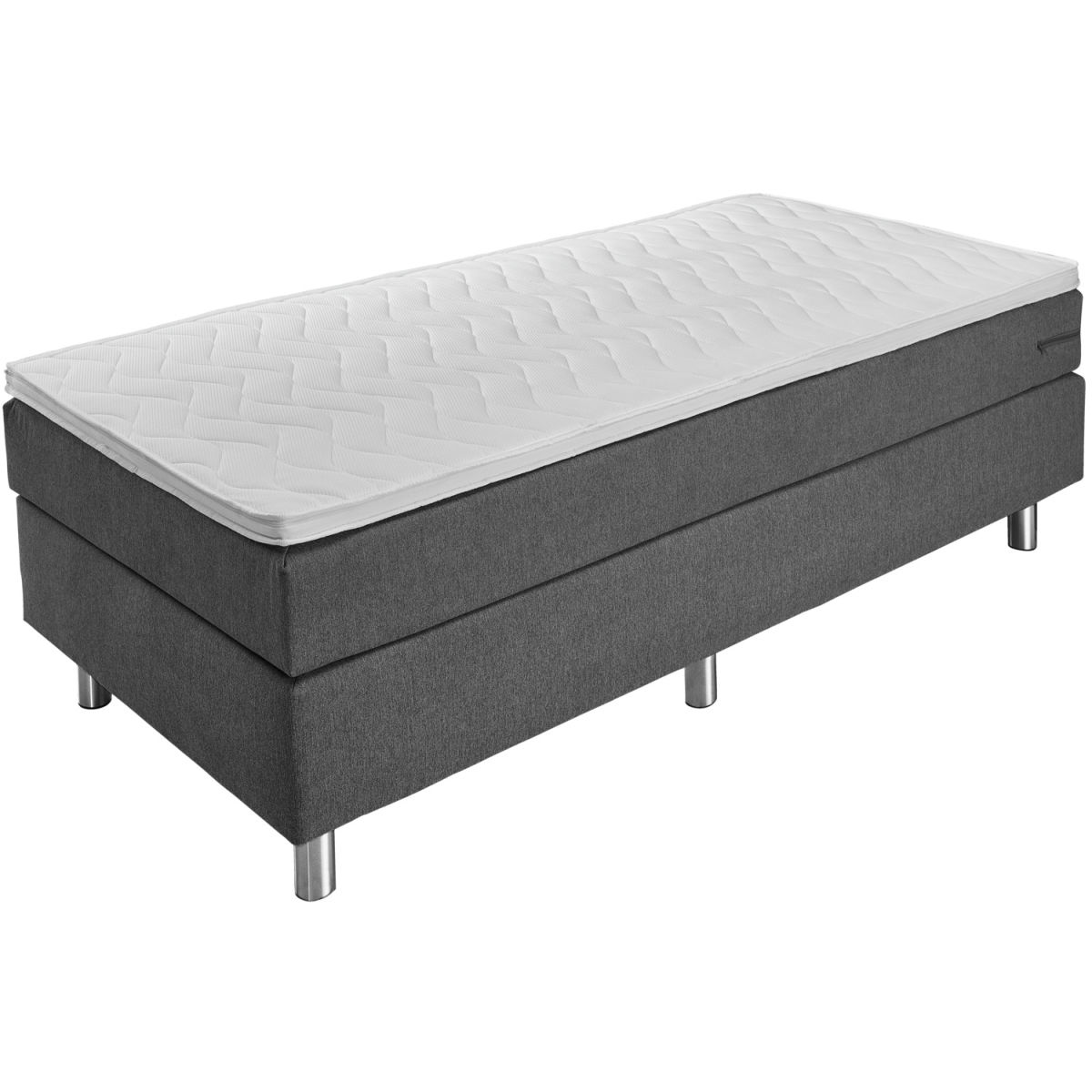 Vega Boxspringbed Basic Meubelstof, zonder hoofdbord; 90x200x63 cm (BxLxH); antraciet; hard