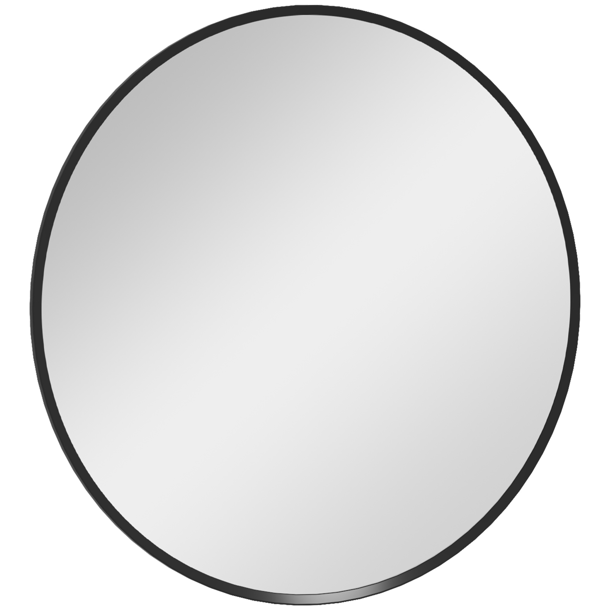 HOMCOM wandspiegel, modern ontwerp, perfect voor elke ruimte, Ø61 cm, duurzaam en stijlvol, eenvoudig te bevestigen, zwart | Aosom.nl