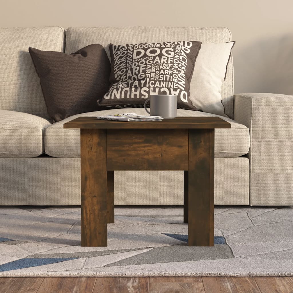 vidaXL Salontafel 55x55x42 cm bewerkt hout gerookt eikenkleur