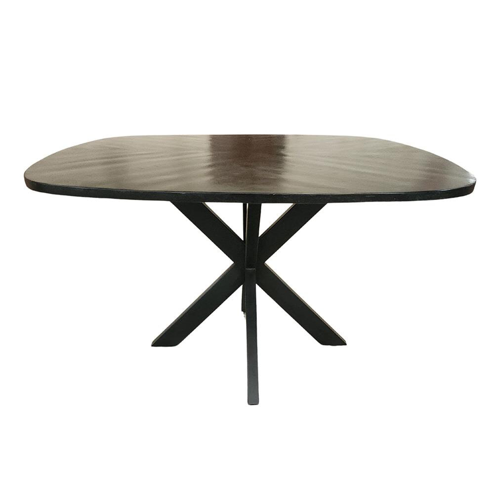 Tower Living Eettafel Silvi Mangohout, 130 x 130cm - Zwart