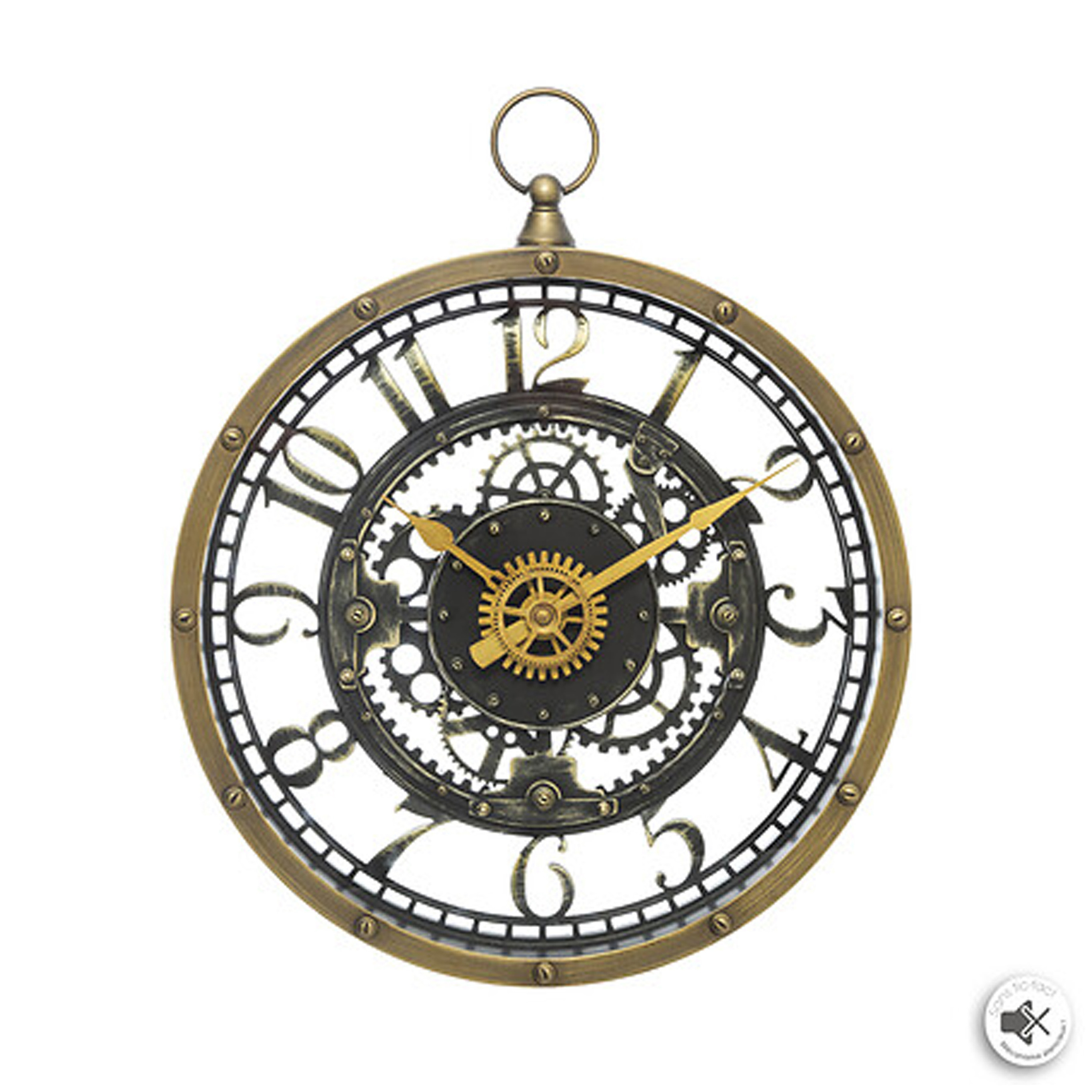 Atmosphera wandklok klassiek - goud - kunststof - D27 cm -