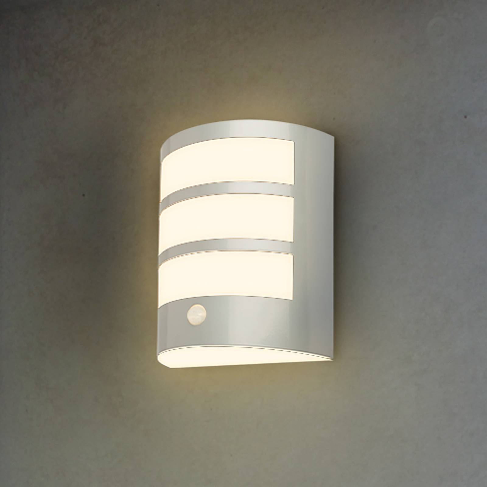 Briloner LED buiten wandlamp 3795014, chroomkleurig, sensor, IP44