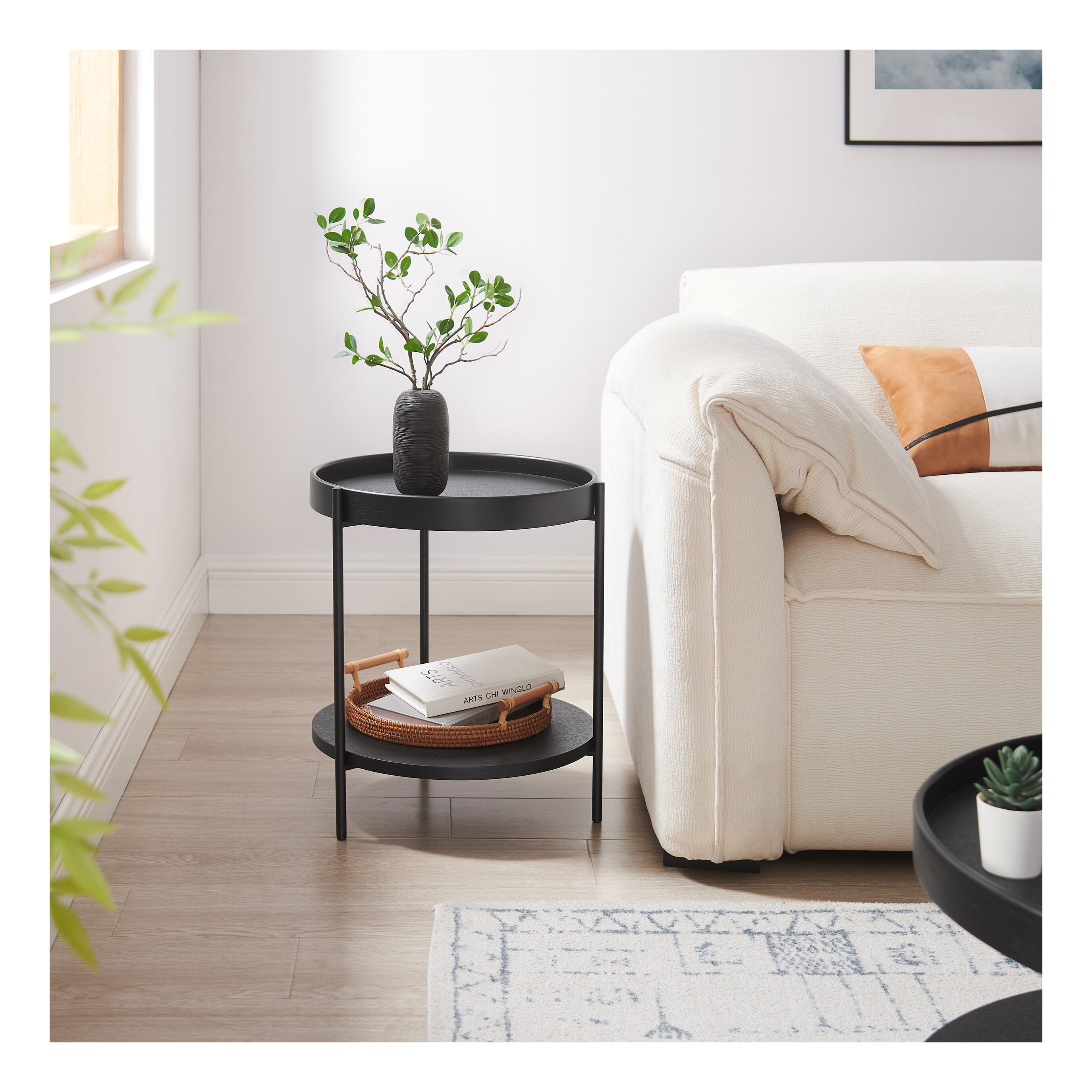 Artistiq Living Artistiq Bijzettafel Sylver 44cm - Zwart