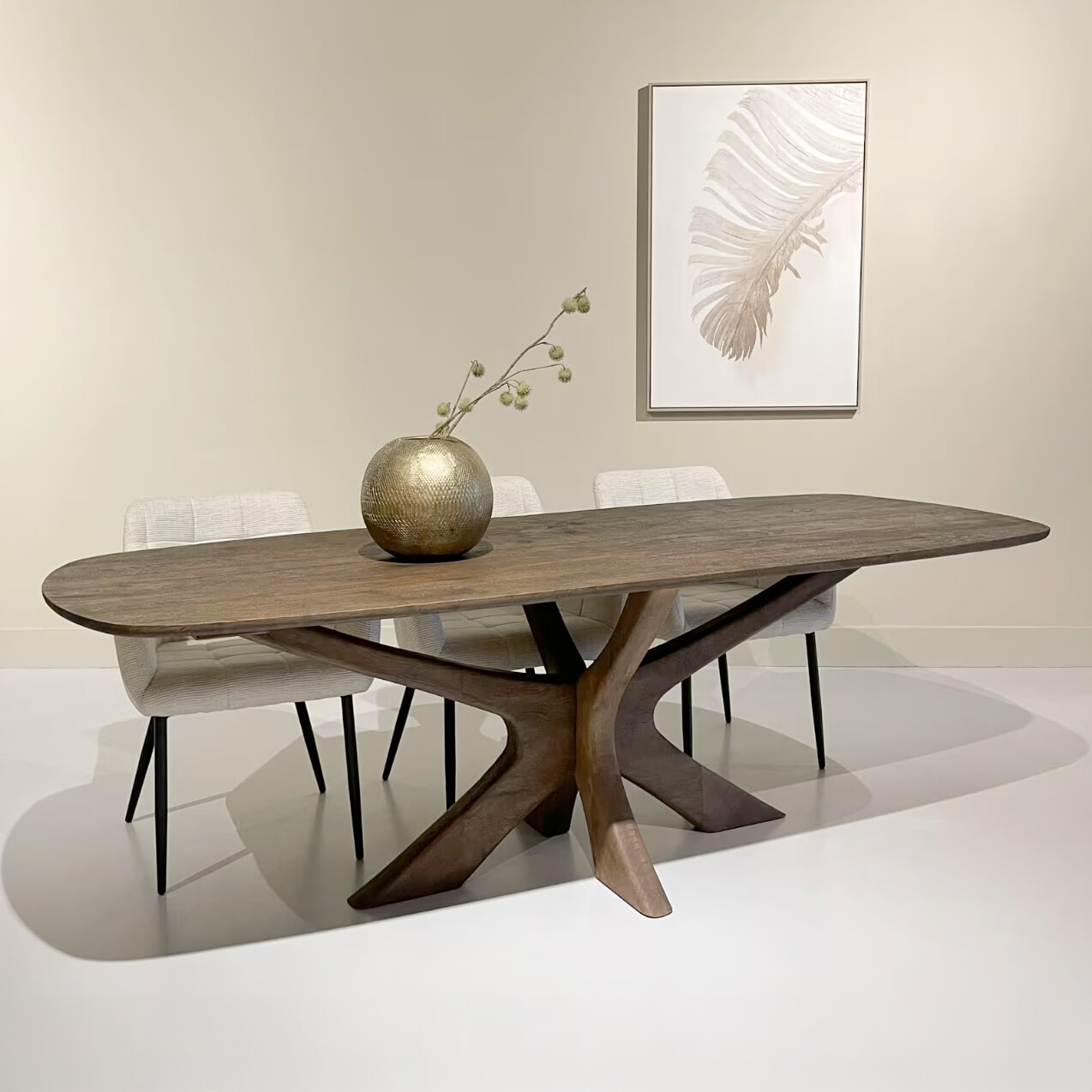 Brix Deens Ovale Eettafel Montreaux Mangohout, 250 x 105cm - Bruin - Ovaal