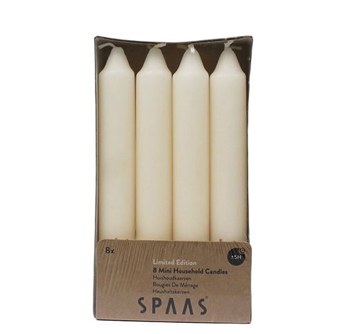 Spaas Mini conische tafelkaarsen 8 st. - ivoor - 