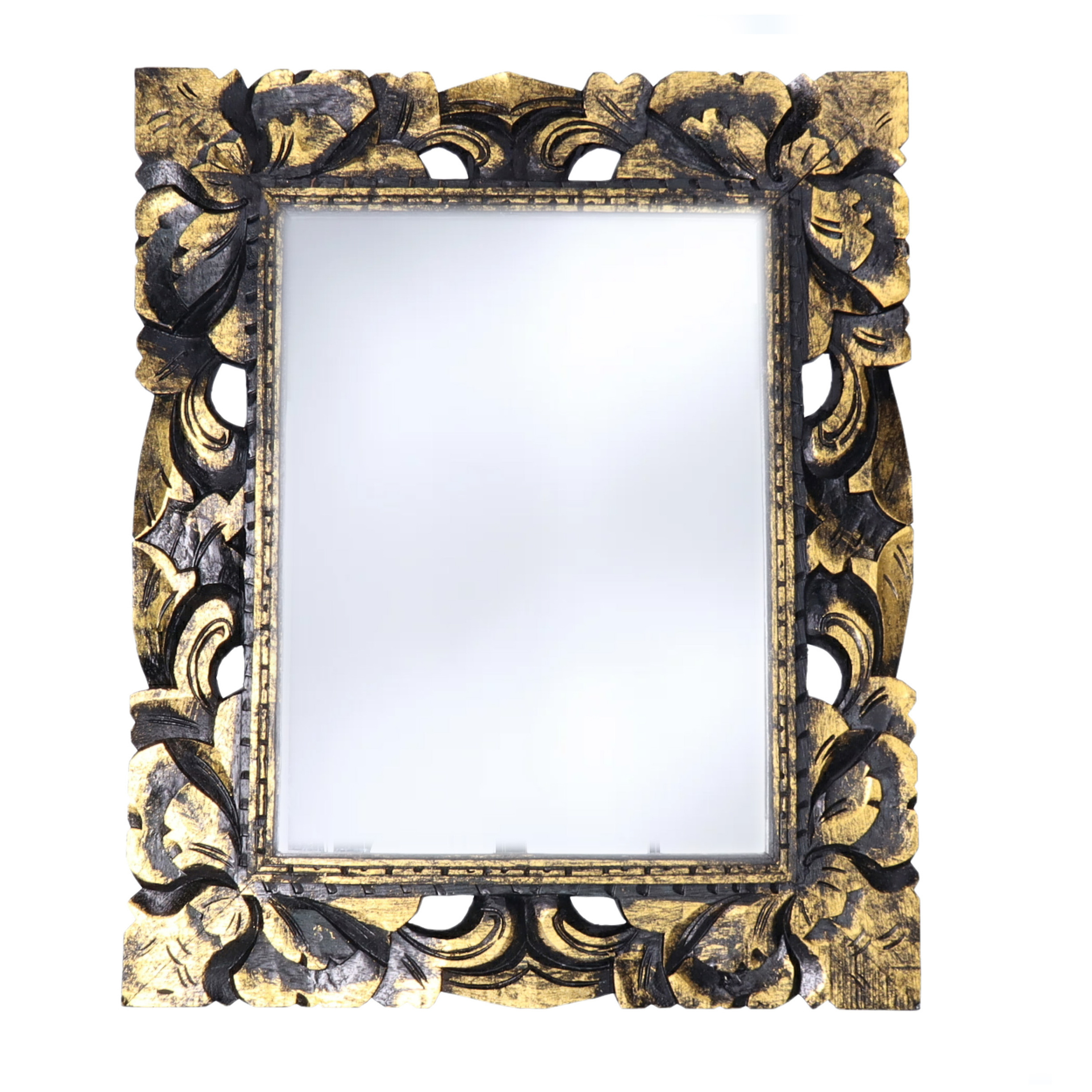 Home & Styling Wandspiegel Baroque - goud - mdf frame - brede lijst - 43 x 54 cm - Gang - Toilet - Kamer -
