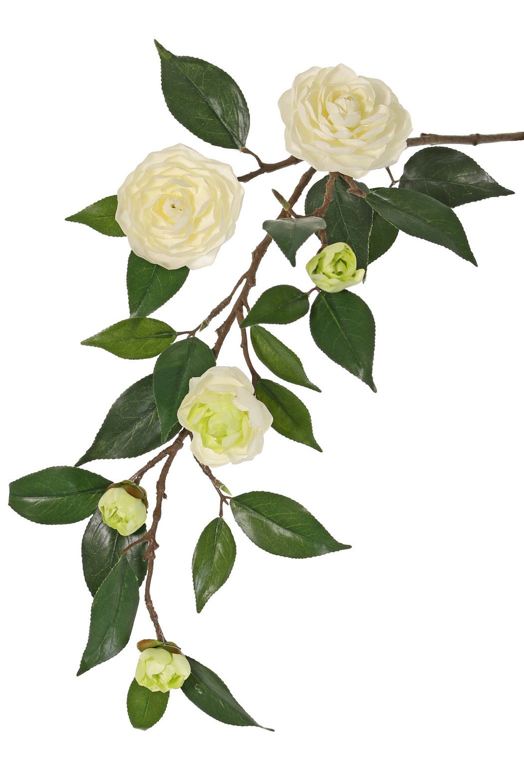 Driesprong collection Camellia japanse roos bloementak met 6 bloemen kunstbloem zijde nepbloem I - 