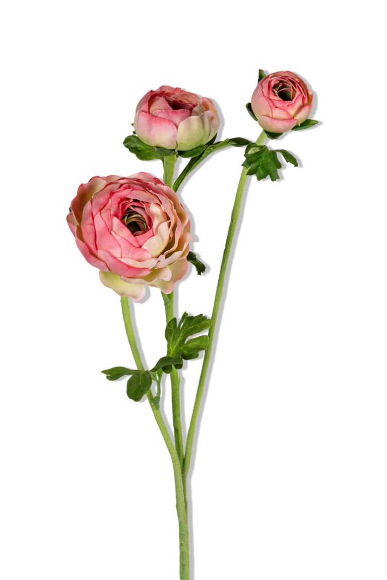 Louis maes Ranonkel x3 l70cm dk roze kunstbloem  - 