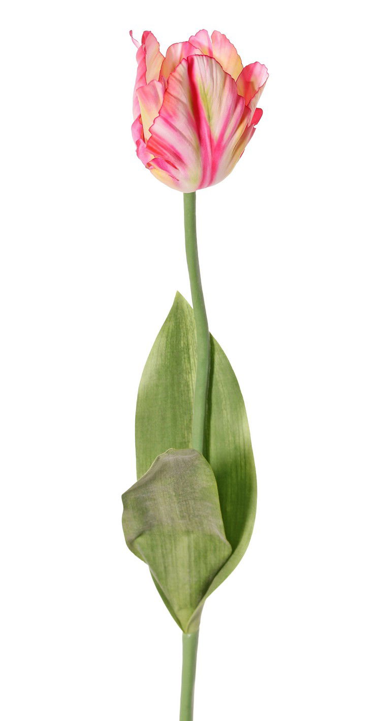 Driesprong collection Tulp roze kunstbloem zijde nepbloem - 