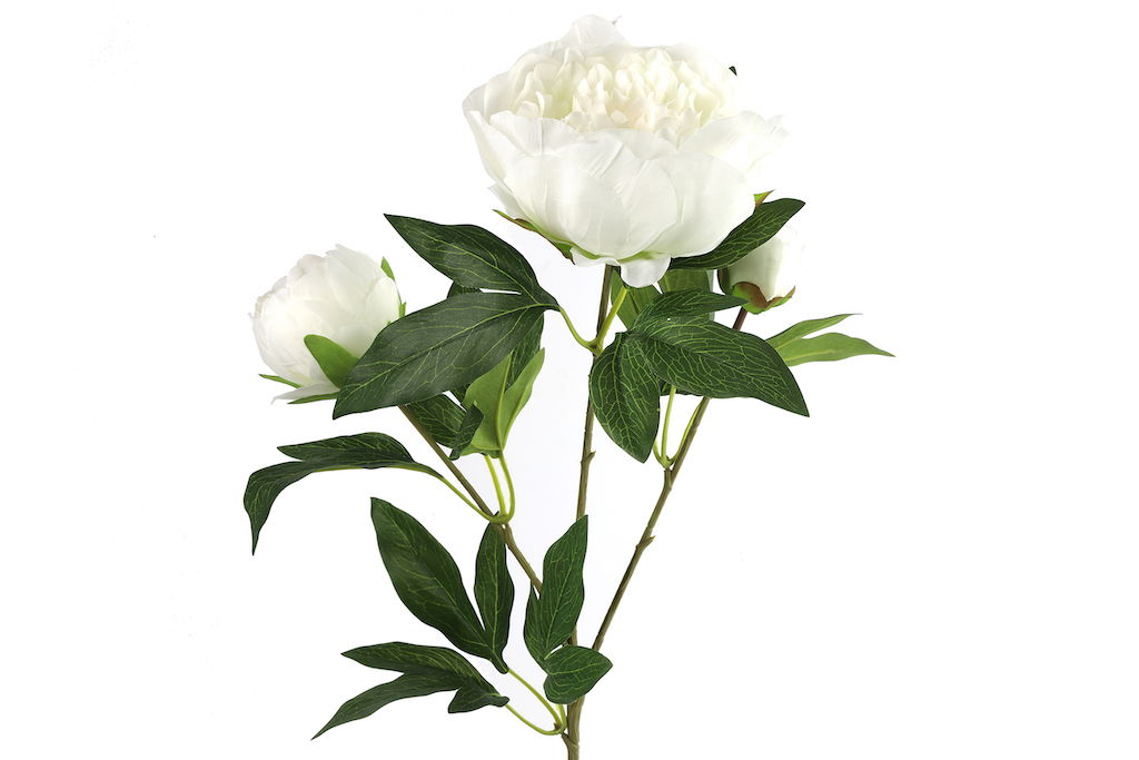 Countryfield Paeonia kunststof 23x13x73 cm wit kunstbloem - 