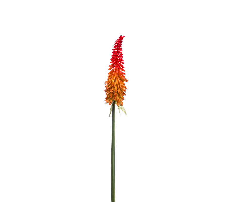 Emerald Kniphofia spray red/orange 85 cm kunstplant - 