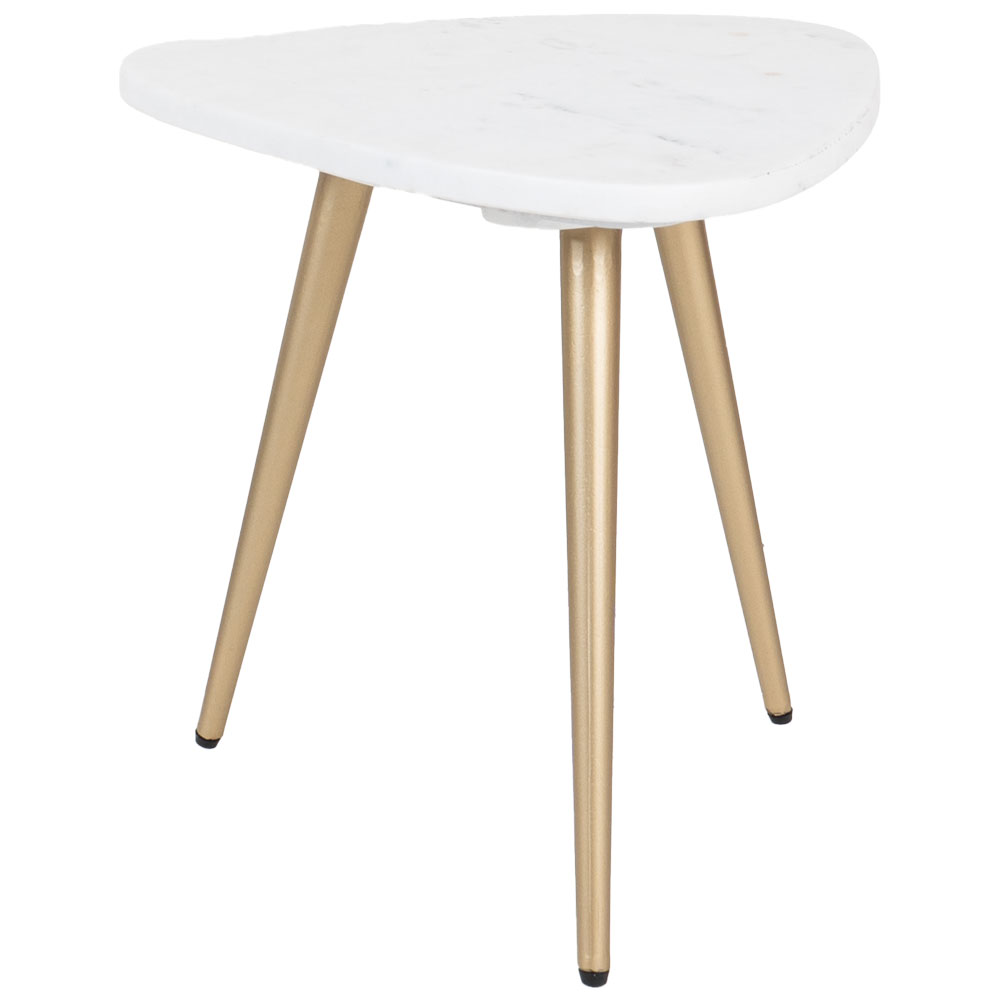 Het Steigerhouthuis Salontafel Milou - Marmer - 40 cm - Goud