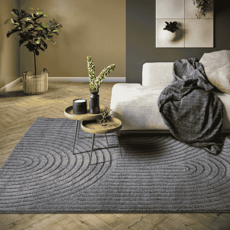 ELLE DECORATION Design-vloerkleed Cosy Panglao, ook als rond tapijt verkrijgbaar uni laagpolig, hoog-laag structuur, modern, scandi, boho, woonkamer