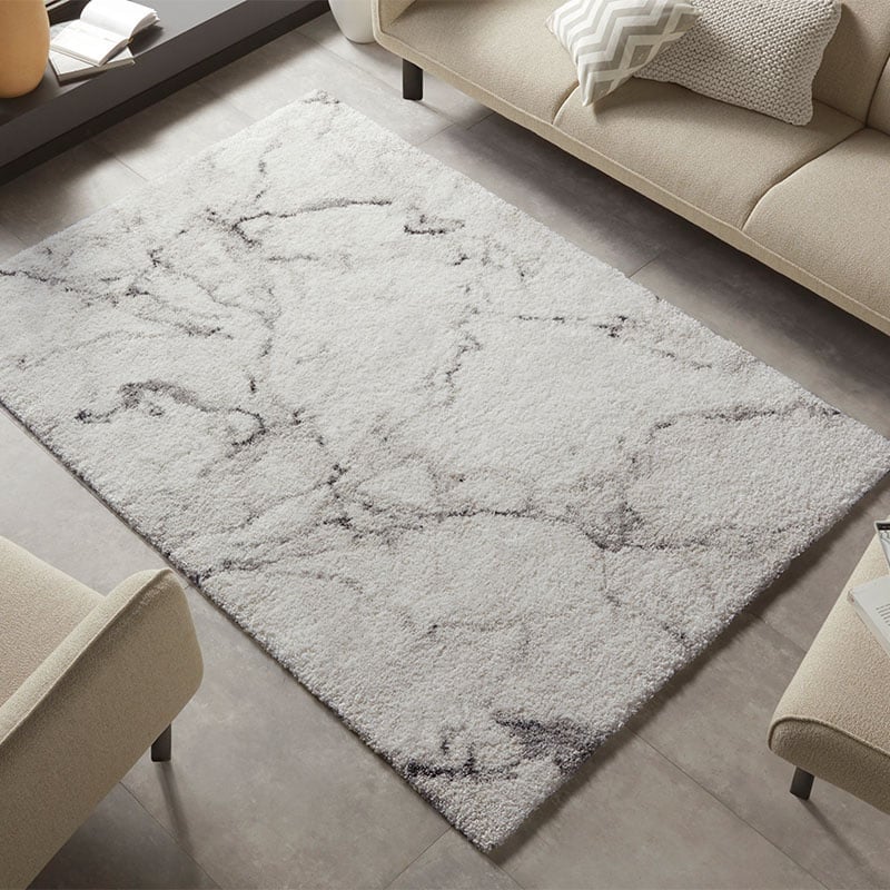 HANSE Home Hoogpolig vloerkleed MAYRIN Hoge pool, vloerkleed, shaggy, flokati, zacht, marmer-look, woonkamer