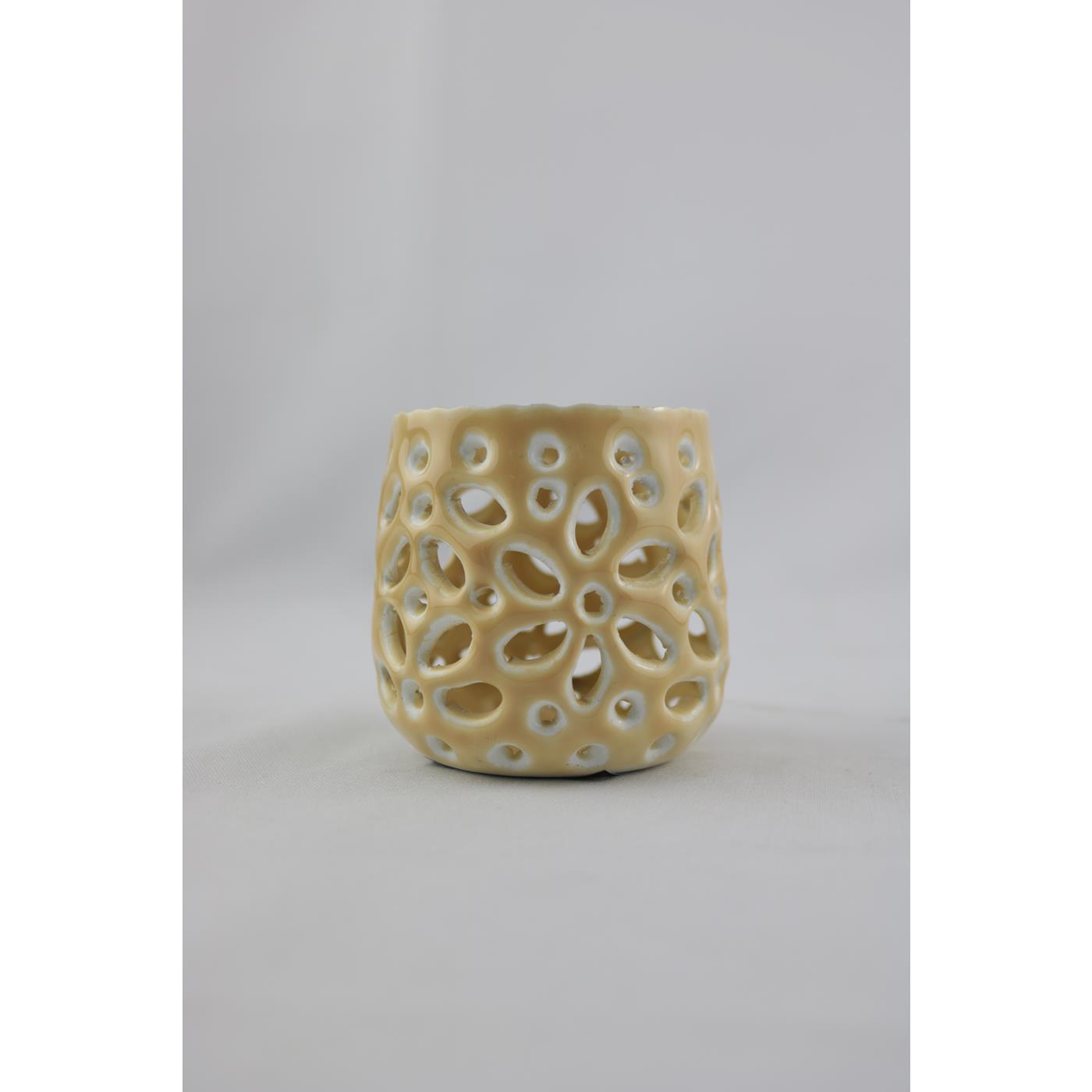 Mansion Atmosphere Waxinelichthouder beige 8x8x7cm