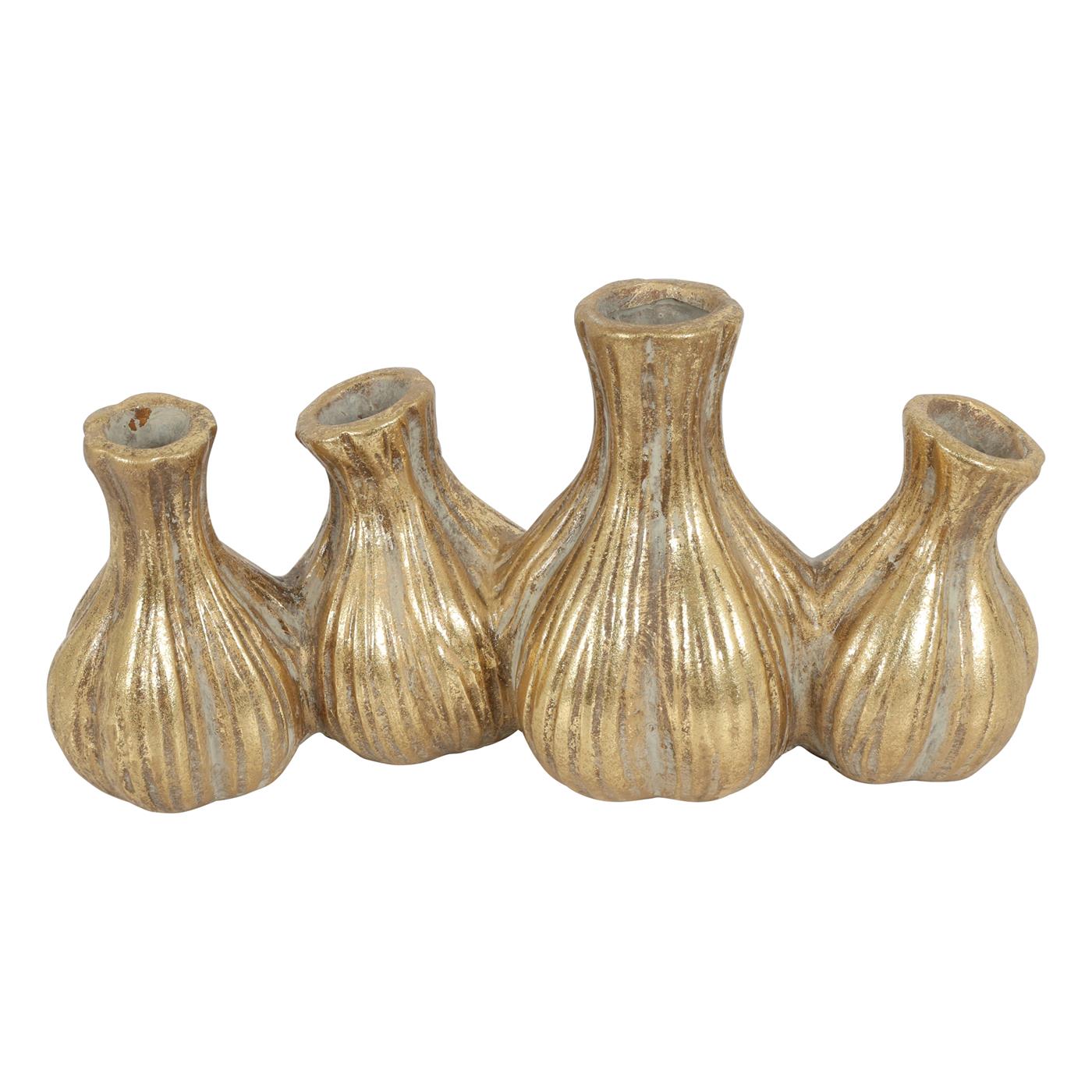 Countryfield Vaas bol geschakeld goud 26x10x13,5cm