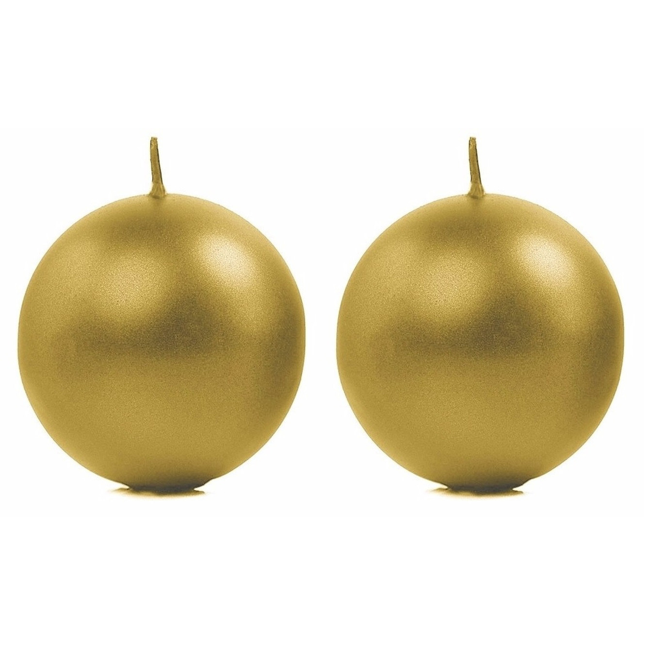 Merkloos Bolvormige kaarsen - Pakket van 10x stuks - goud - Dia 8 cm - 20 branduren - Sfeerkaarsen -