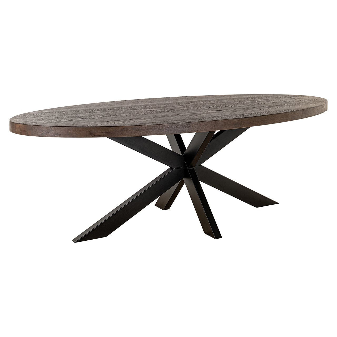 Richmond Interiors Richmond Ovale Eettafel Watson Eiken, 235 x 110cm - Donkerbruin
