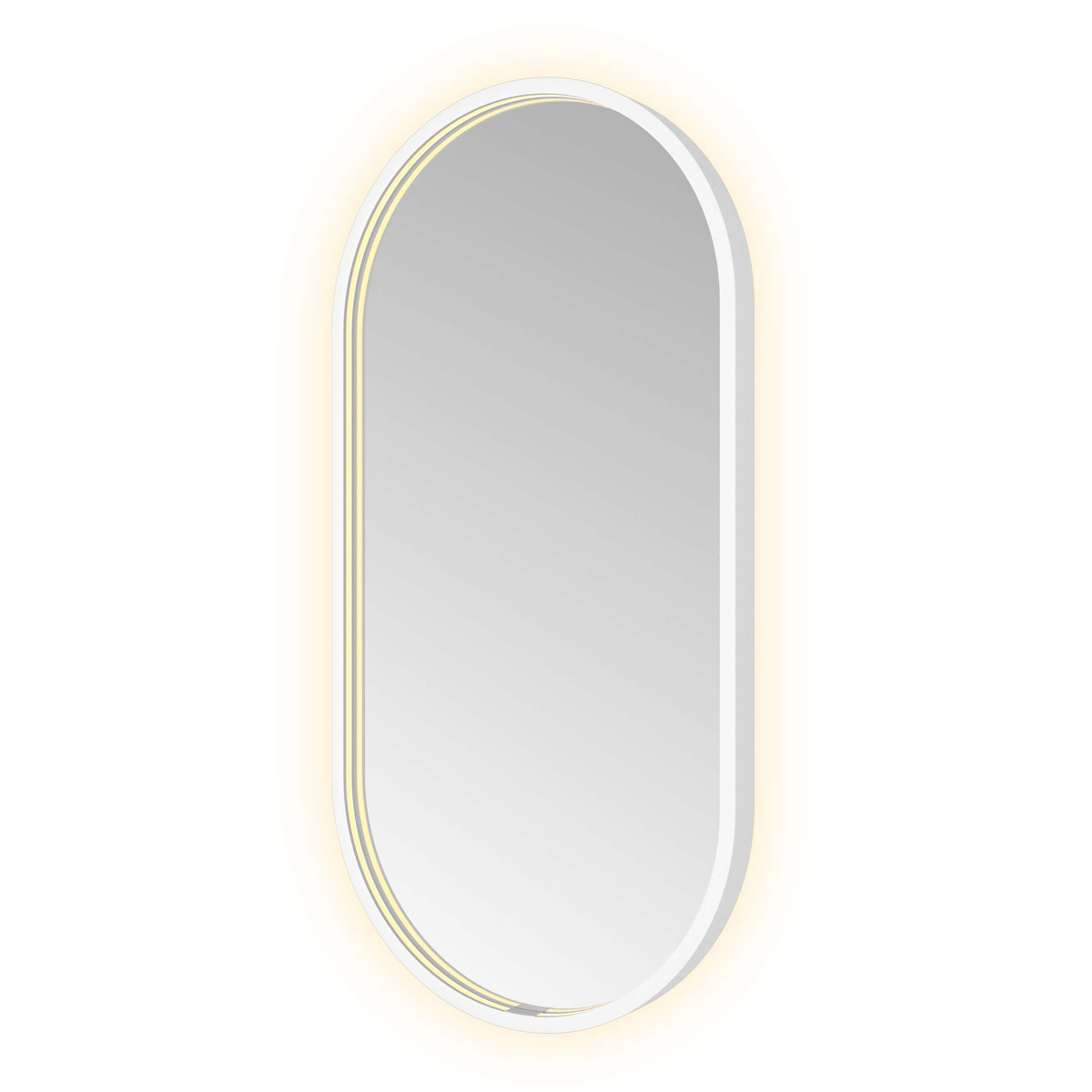 Hotbath &More Oval spiegel ovaal 40x80cm wit mat