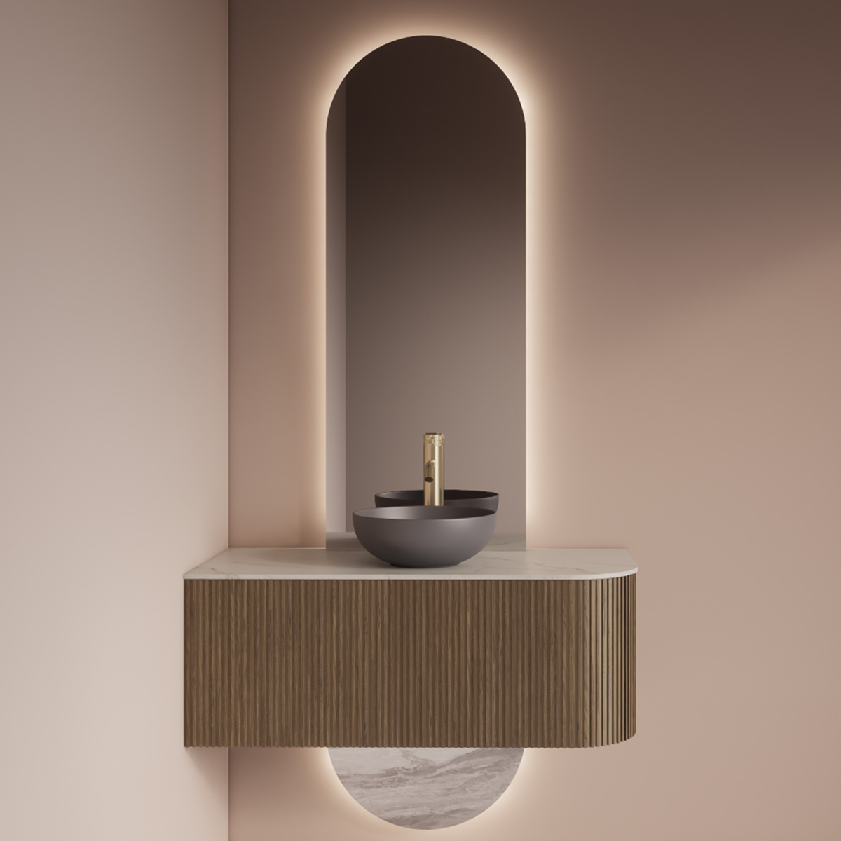 Gliss Design Selene spiegel tweedelig ovaal 40x145cm met handsensor