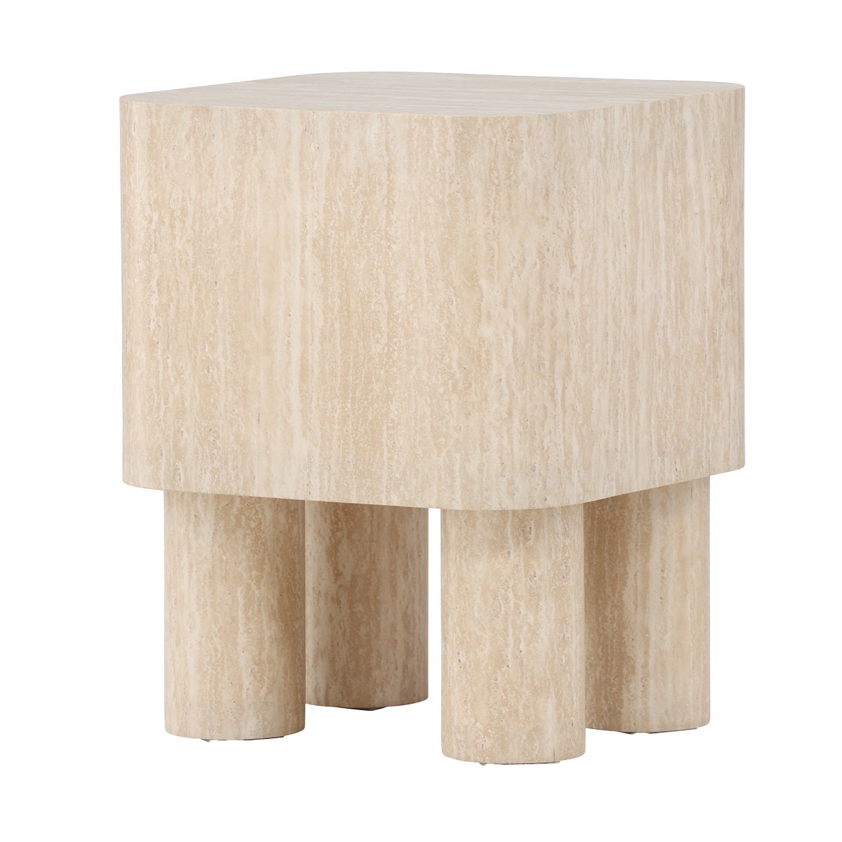 Nest living Hudson vierkant houten bijzettafel beige - 40 x 40 cm