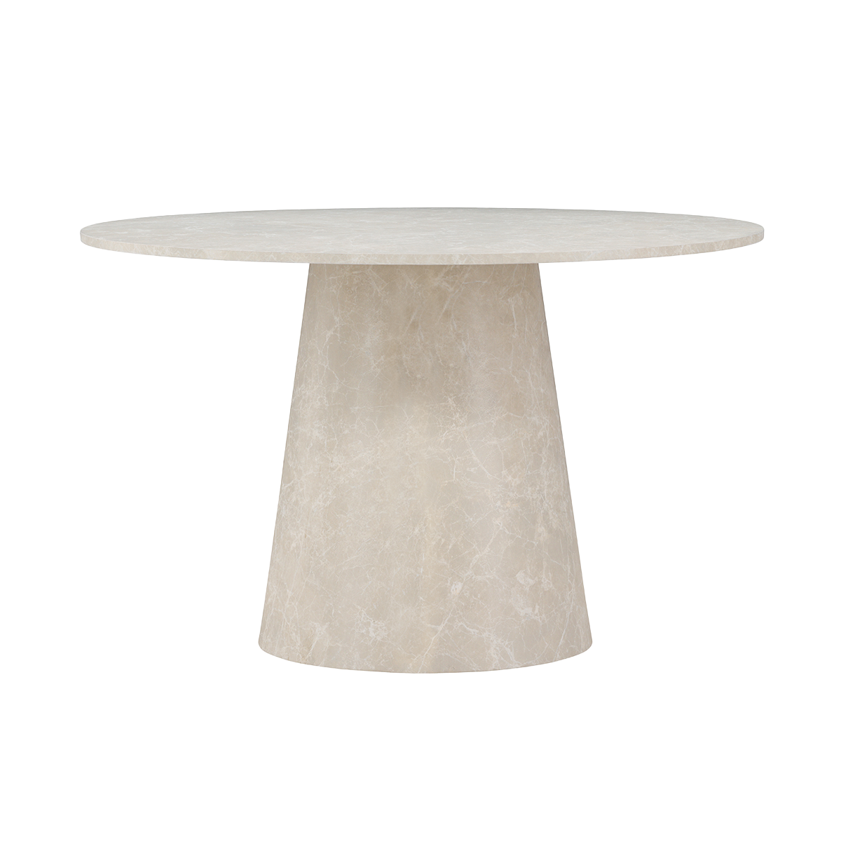 Nest living Trude houten eettafel beige marmerlook - Ø 120 cm