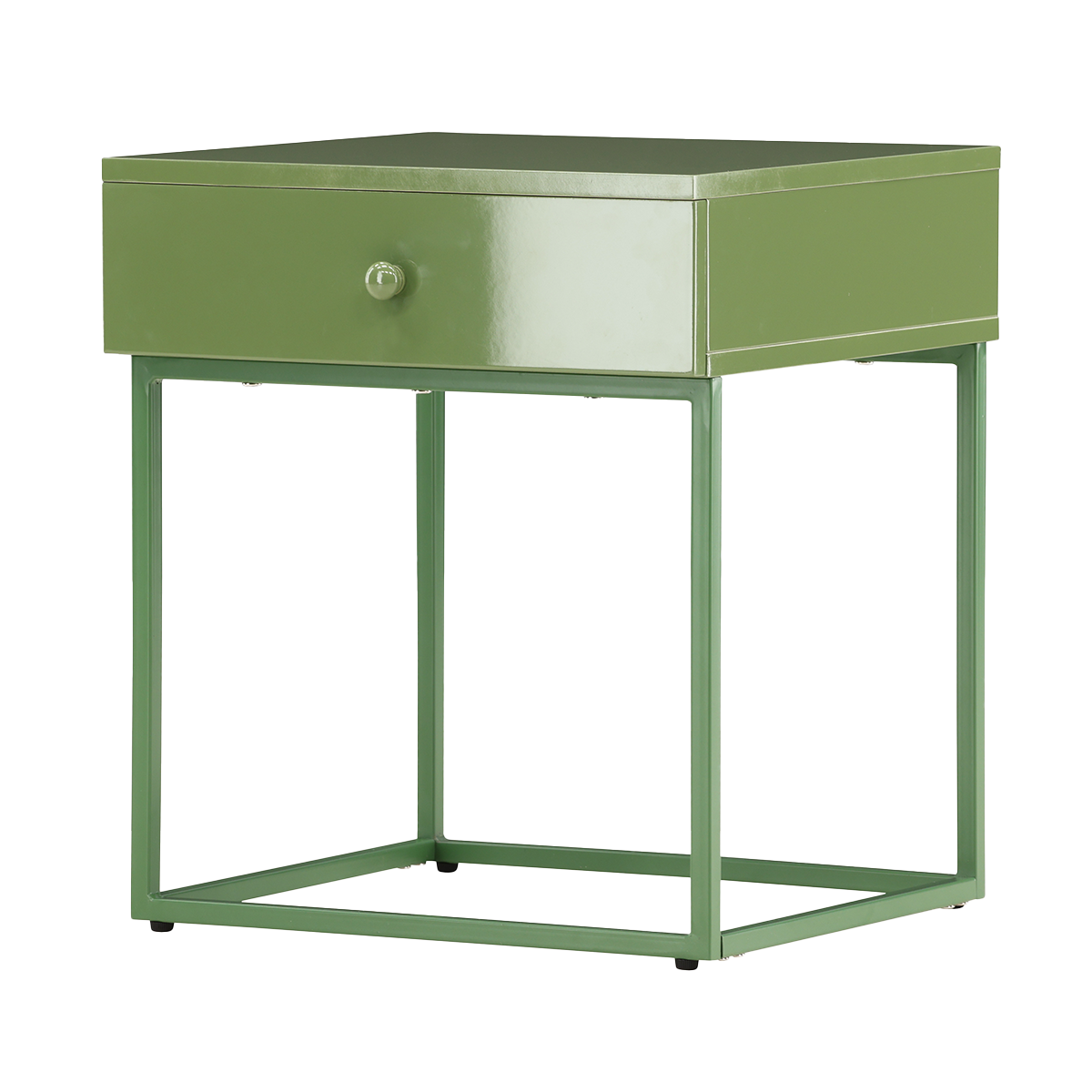 Nest living Lewis metalen nachtkastje groen - 43 x 41 cm