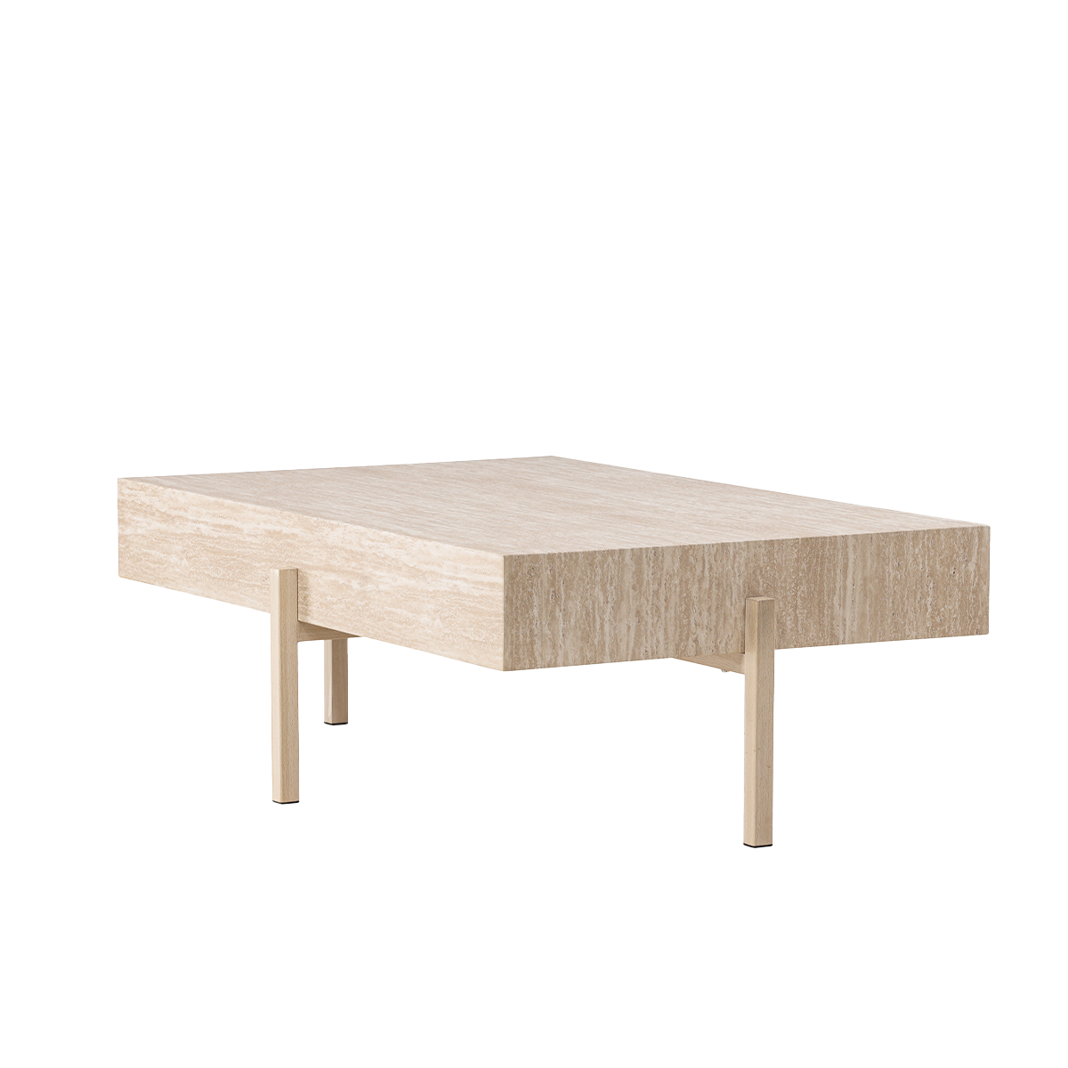 Nest living Josia houten salontafel beige - 162 x 82 cm