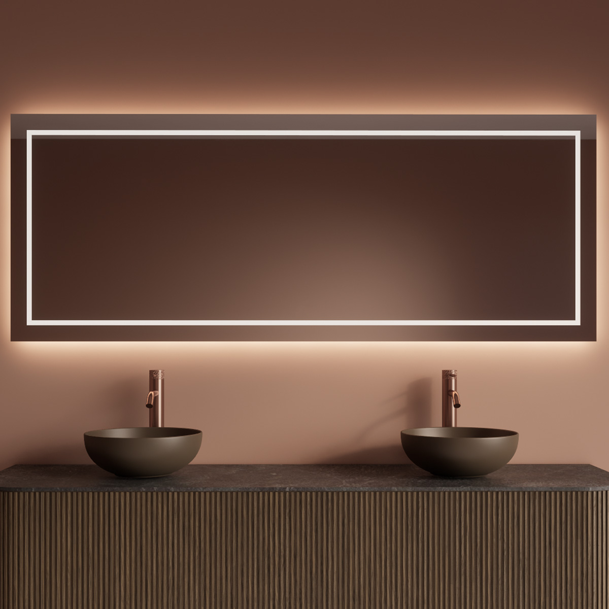Gliss Design Lenus spiegel rechthoekig 140x70cm met handsensor
