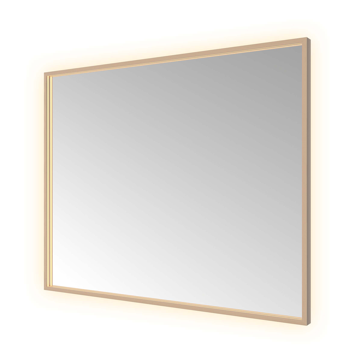 Hotbath &More Square rechthoekige spiegel 100x80cm geborsteld koper PVD