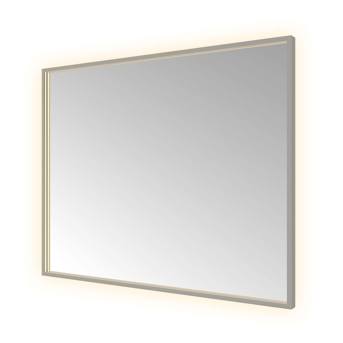 Hotbath &More Square rechthoekige spiegel 100x80cm geborsteld gunmetal PVD