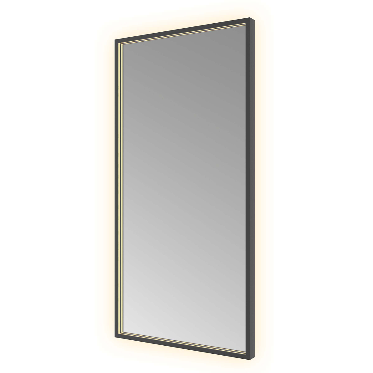 Hotbath &More Square rechthoekige spiegel 50x100cm geborsteld zwart PVD