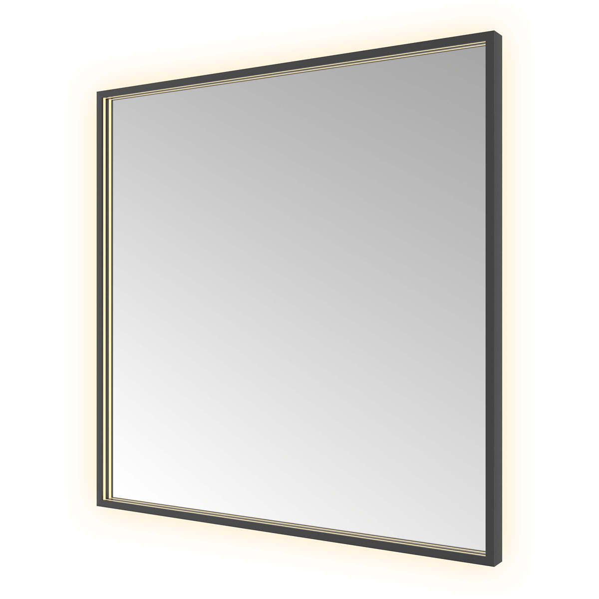 Hotbath &More Square rechthoekige spiegel 80x80cm geborsteld zwart PVD