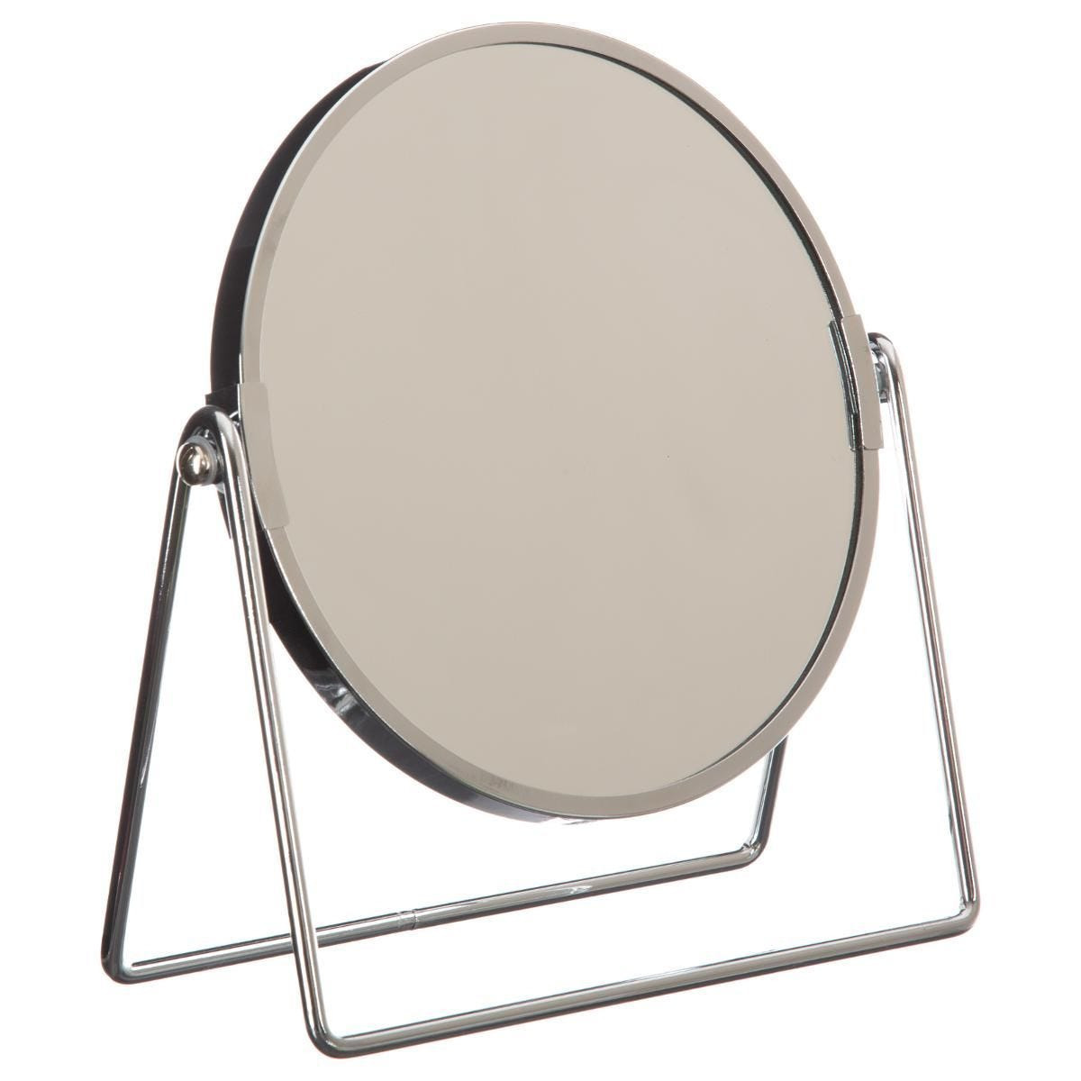 5five Dubbele make-up spiegel/scheerspiegel op voet - 19 x 8 x 21 cm - zilver - Badkamer spiegel -