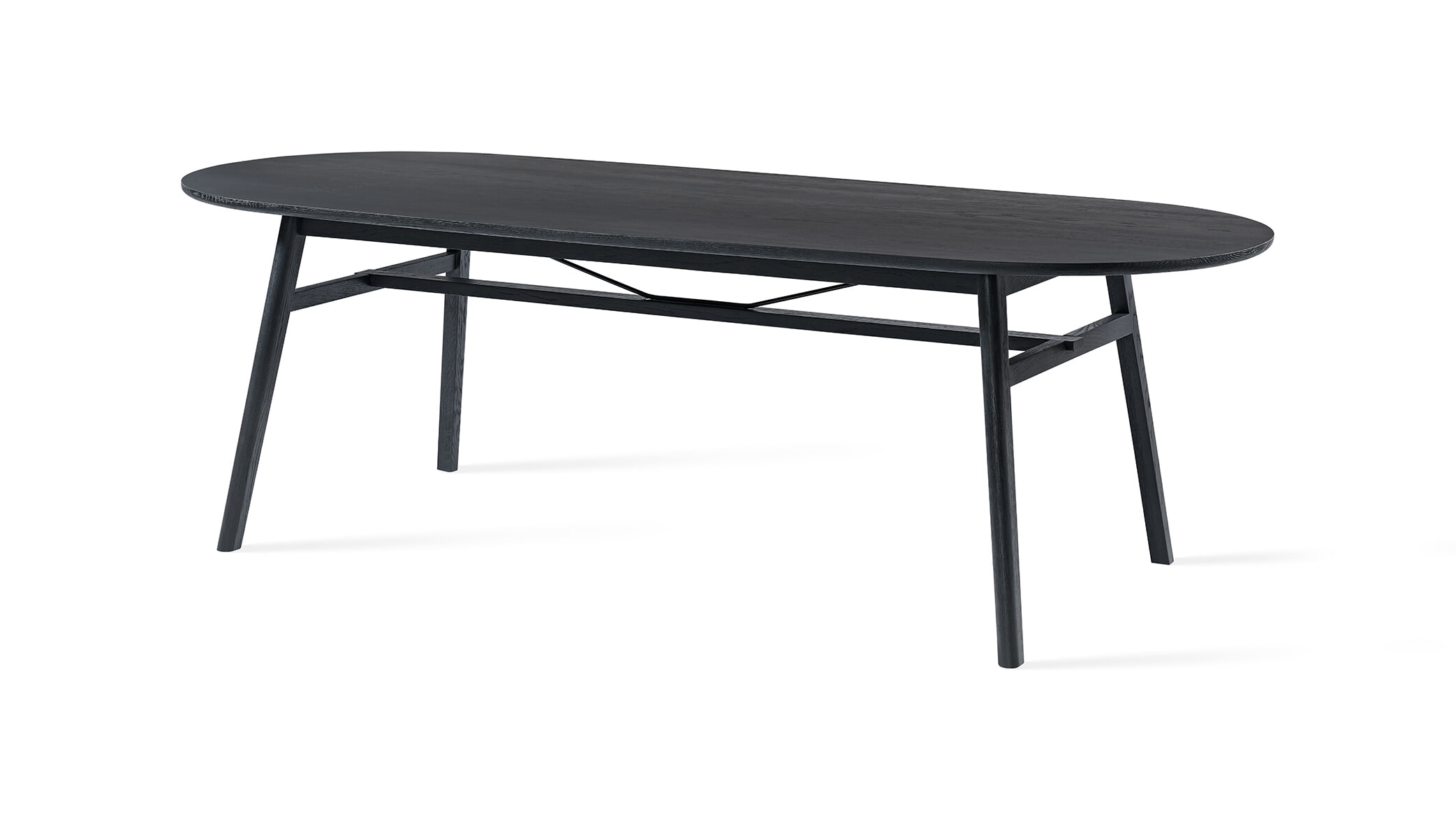 Jesper Home Ovale Eettafel Surnu Eiken, 240 x 100cm - Zwart