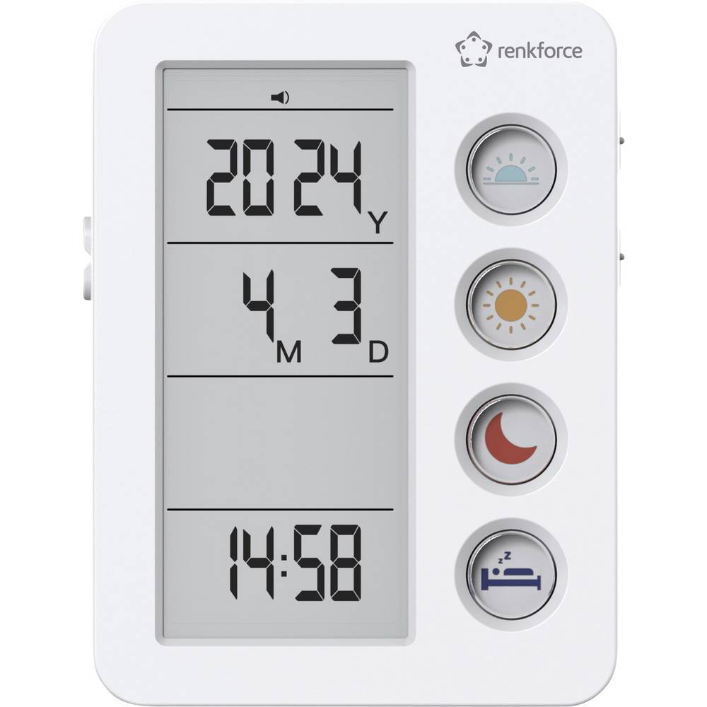 Renkforce RF-4883628 Wekker Wit Herinnering voor medicijnen