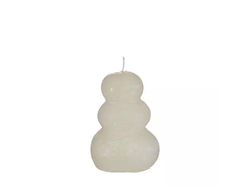 Hortus Pebble candle d7xh9,5 cm, wit - 