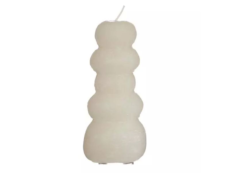 Hortus Pebble candle d7xh15 cm, wit - 