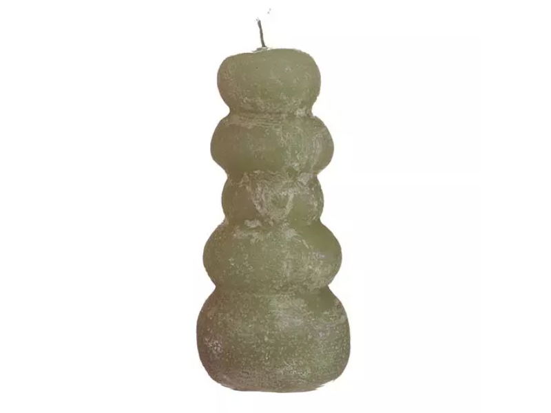 Hortus Pebble candle d7xh15 cm, groen - 