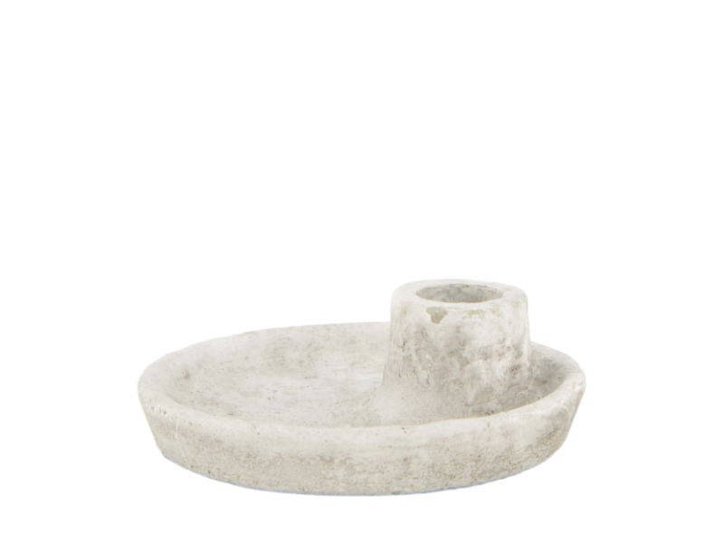 Dijk natural collections Dinnercandle holder cement 12x12x4 cm - 